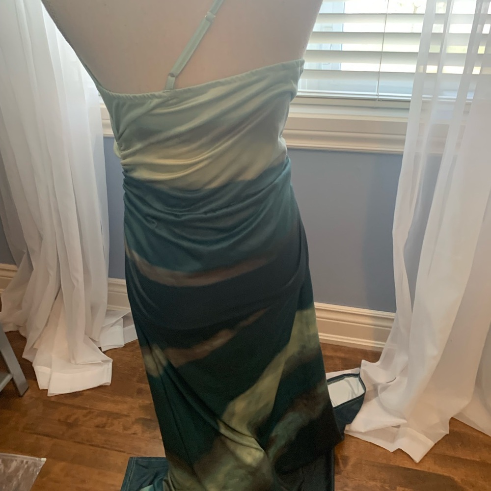 🏖️Last chance, 
NWT SHEIN Green and Blue One Shoulder Bodycon Dress - Picture 6 of 6